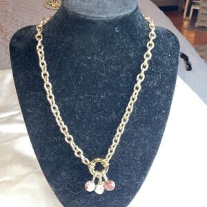 Preloved Fendi necklace with 3 charms beautiful condition size 18”L